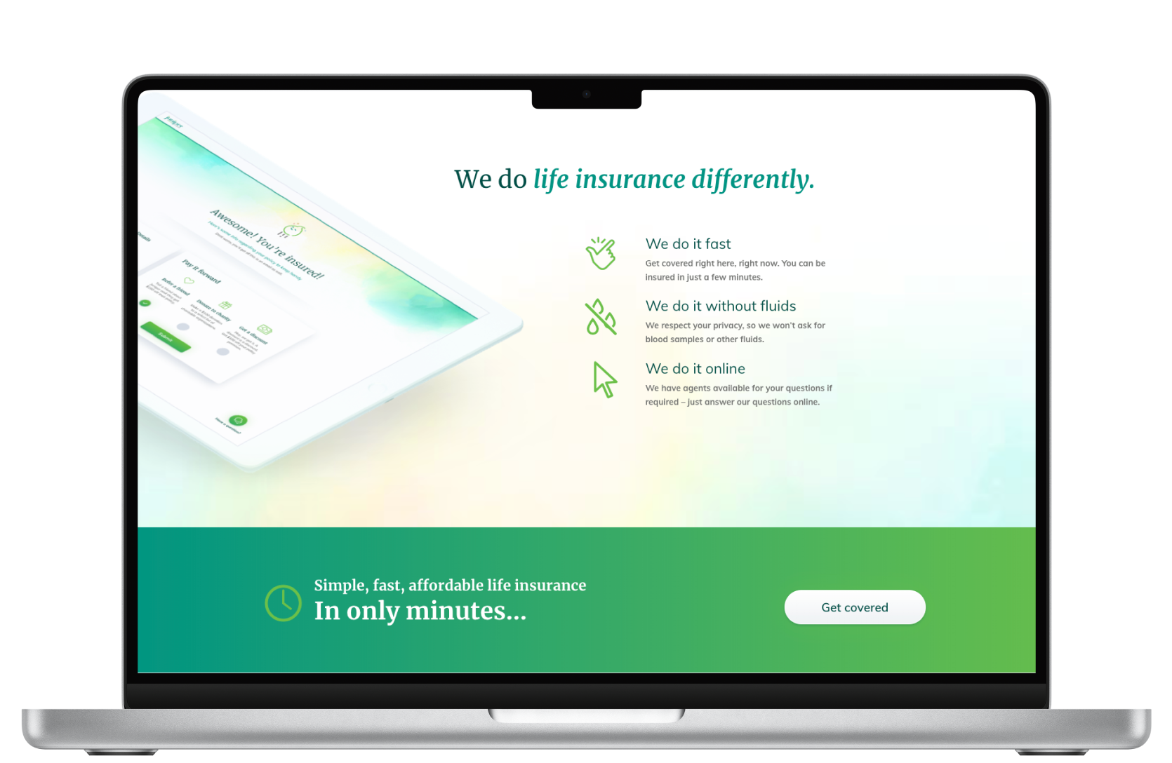 Mockup of Juniper Life Insurance screen