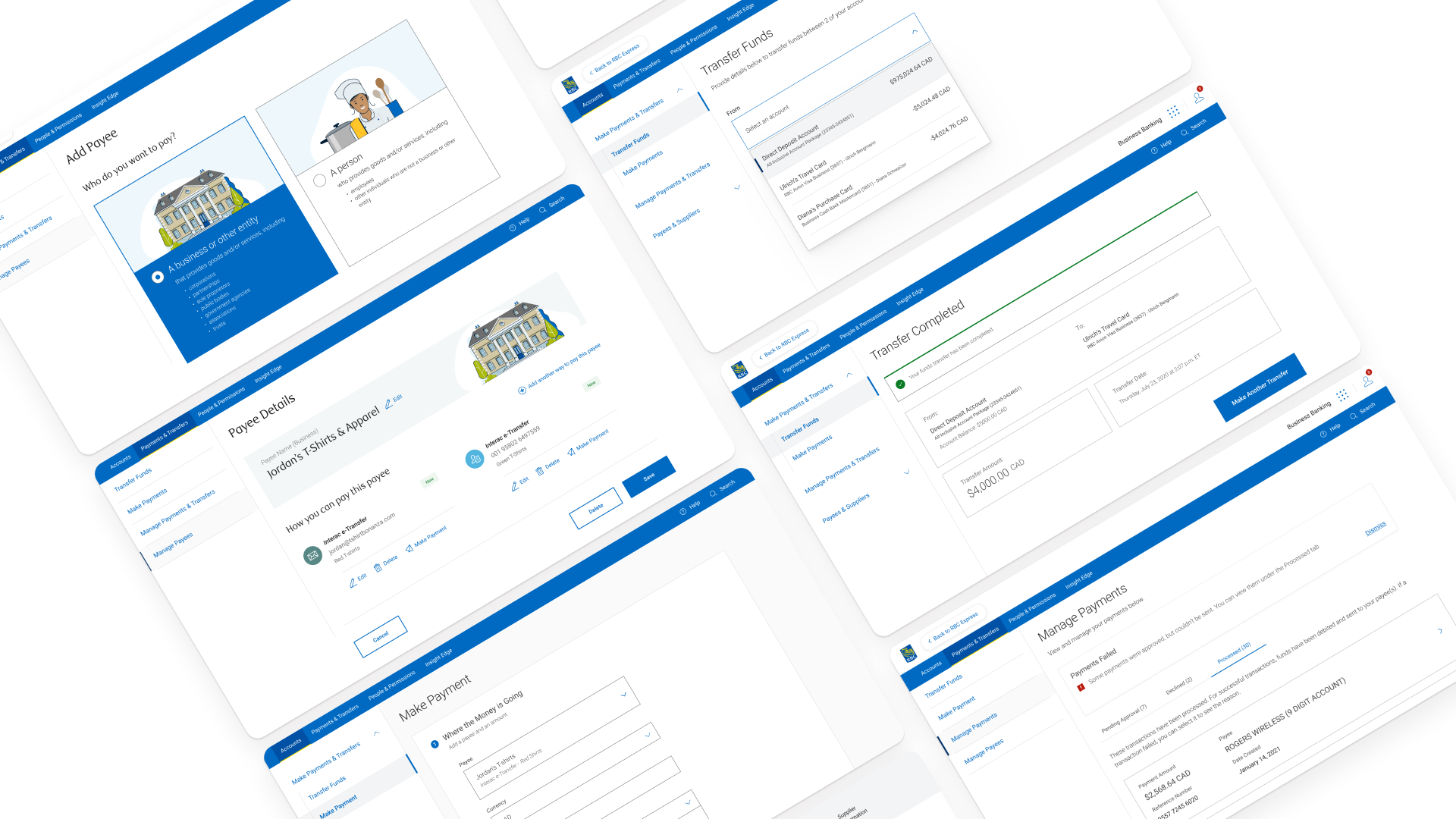 Image of desktop mockups of the new business banking experience